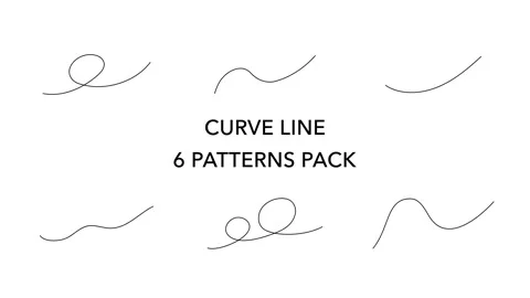 Various simple curve lines appearance animation on white background (6 patterns) Stock Footage 236564393