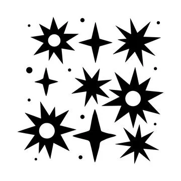 Various Simple stars shapes Ilustración de archivo
