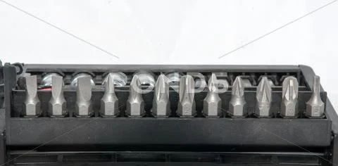 Various size screwdriver pieces Stock Photos