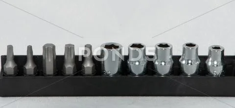 Various size screwdriver pieces Stock Photos