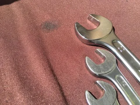 Various sizes of spanner tools. Foto stock