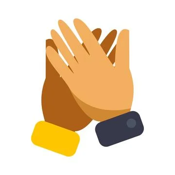 Various skin tone hands clapping symbolising support and success Stock Illustration