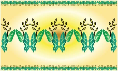 Various small and big combination of green leaf together make artwork in ho.. Stock Illustration