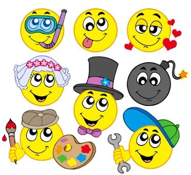 Various smileys  Illustrazione stock