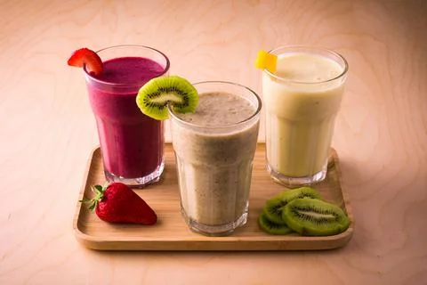 Various smoothies 스톡 사진