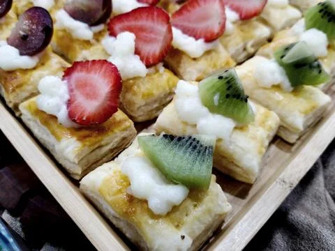 Various snacks and cakes on the table. banquet decoration. Stock Photos