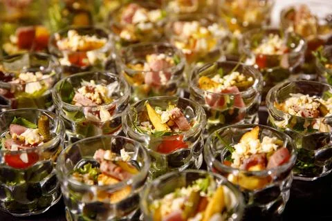 Various snacks at the buffet. Stock Photos