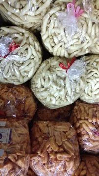 Various snacks in the shop Stock Photos
