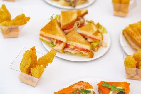 Various snacks on the table Stock Photos