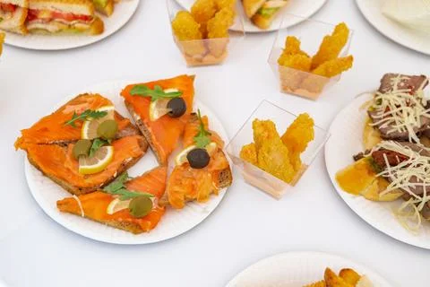 Various snacks on the table Stock Photos
