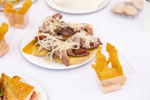 Various snacks on the table Stock Photos