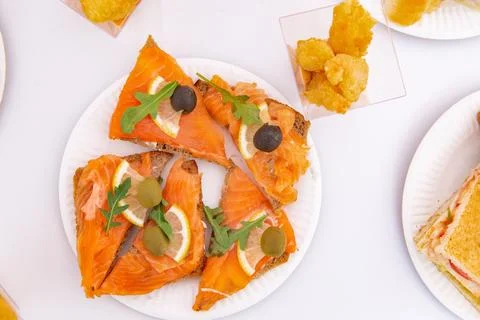 Various snacks on the table Stock Photos