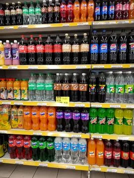 Various soft drinks Stock Photos