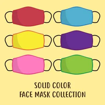 Various solid color of face mask vector design Stock Illustration