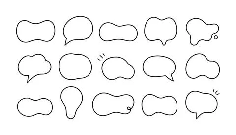 Various speech bubble and thought bubble shapes set Vector Stock Illustration