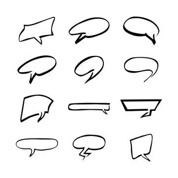 Various speech bubble designs suitable for comics and graphic art projects Stock Illustration