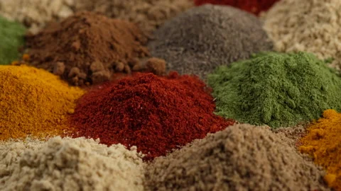 Various Spices and herbs close up. Assortment of Seasonings Vídeos de archivo 155275396