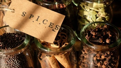 Various Spices Stock Footage 102266784