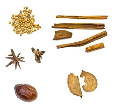 Various spices on a white background Stock Photos