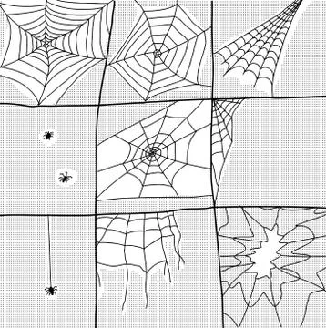 Various spiders and webs Stock Illustration