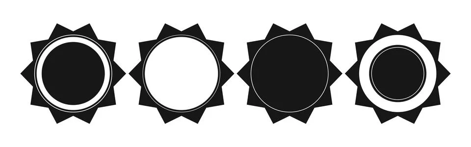 Various stages of a solar eclipse represented in simple black and white gra.. イラスト素材