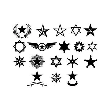 Various star and symbol. Vector icon design. Stock Illustration