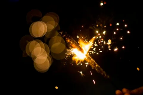 Various states of a sparkler Stock Photos