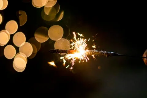 Various states of a sparkler Stock Photos