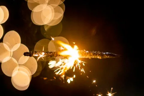 Various states of a sparkler Stock Photos