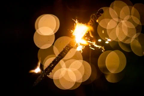Various states of a sparkler Stock Photos