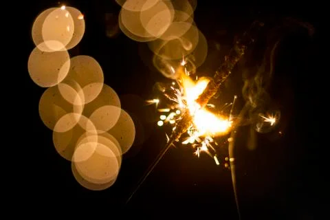 Various states of a sparkler Stock Photos