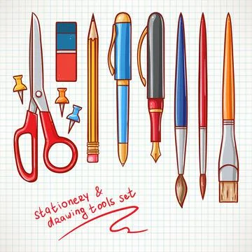 Various stationery - 1 Stock Illustration