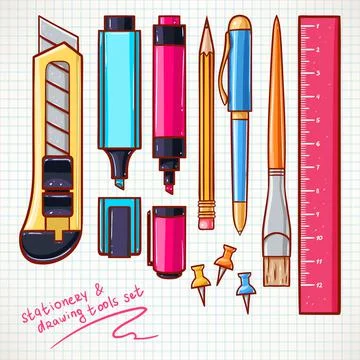 Various stationery - 3 Illustrazione stock