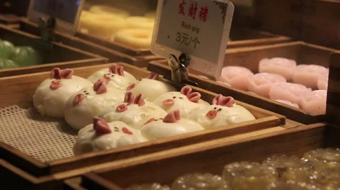 Various steamed dumpling Stock Footage 49293453