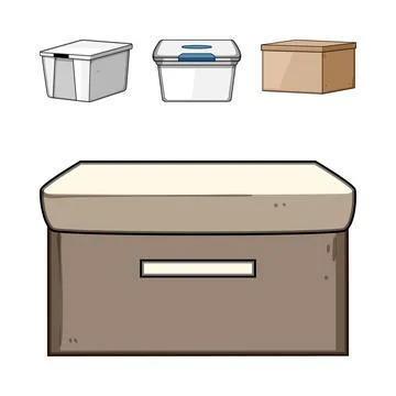 Various storage boxes for organizing and moving 스톡 일러스트