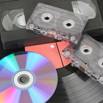 Various storage media Stock Photos
