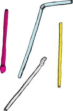 Various straws Illustrazione stock