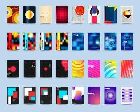 Various style design cover template set Stock Illustration