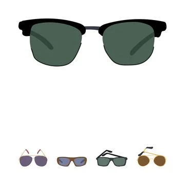 Various stylish sunglasses with different designs and frames Stockillustratie