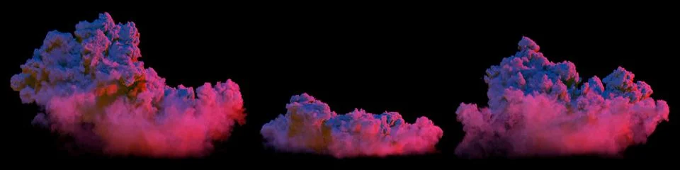 Various sunset big clouds isolated - concept nature 3D rendering イラスト素材