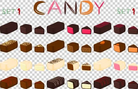 Various sweet tasty candy Illustrazione stock