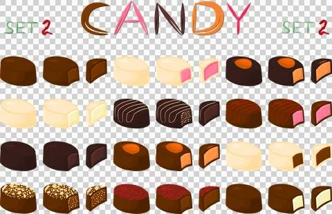 Various sweet tasty candy Illustrazione stock