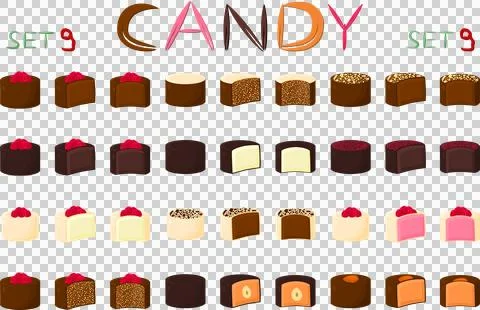 Various sweet tasty candy Illustrazione stock