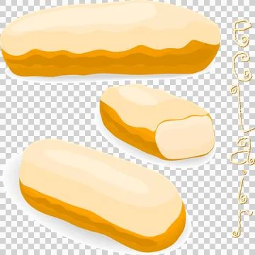 Various sweet tasty eclair イラスト素材