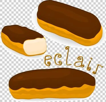 Various sweet tasty eclair イラスト素材