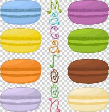 Various sweet tasty macaron Stock Illustration