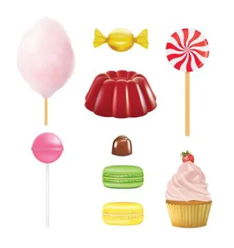 Various sweets set Illustrazione stock