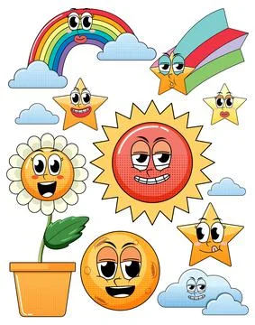 A various sweets on white background Stock Illustration