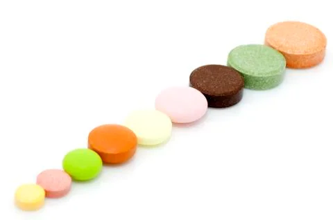 Various tablets in row Stock Photos