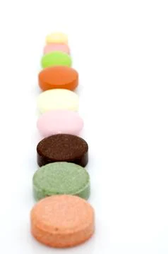 Various tablets in row Stock Photos